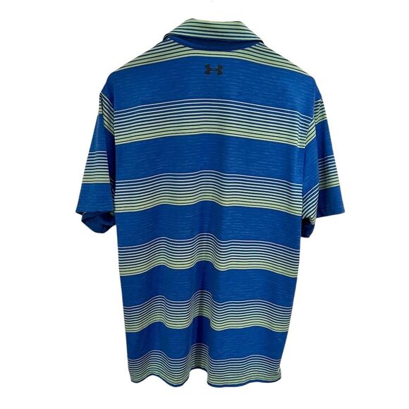 Under Armour‎ Blue and Green Striped Polo Shirt - Picture 6 of 6